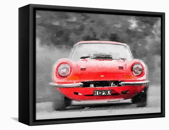 Ferrari Dino 246 GT Front Watercolor-NaxArt-Framed Stretched Canvas