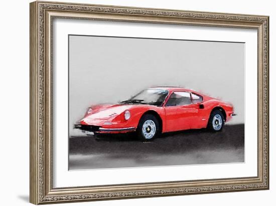 Ferrari Dino 246 GT Watercolor-NaxArt-Framed Art Print