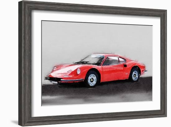 Ferrari Dino 246 GT Watercolor-NaxArt-Framed Art Print