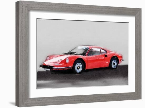 Ferrari Dino 246 GT Watercolor-NaxArt-Framed Art Print