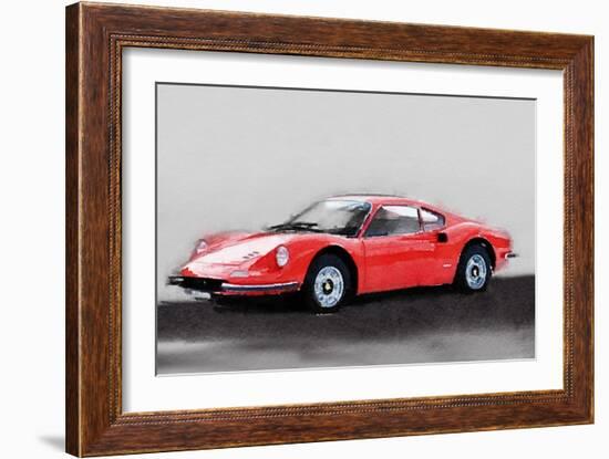 Ferrari Dino 246 GT Watercolor-NaxArt-Framed Art Print