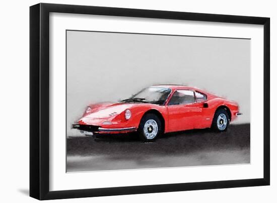 Ferrari Dino 246 GT Watercolor-NaxArt-Framed Art Print