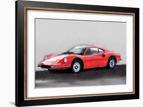 Ferrari Dino 246 GT Watercolor-NaxArt-Framed Art Print