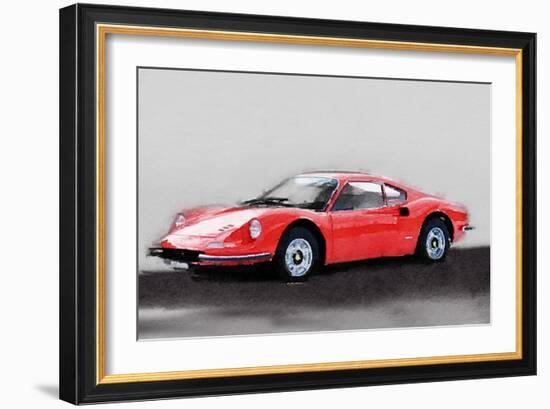 Ferrari Dino 246 GT Watercolor-NaxArt-Framed Art Print