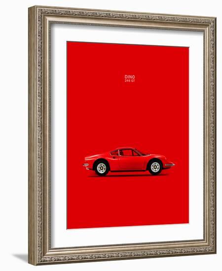 Ferrari Dino 246GT 69 Red-Mark Rogan-Framed Premium Giclee Print