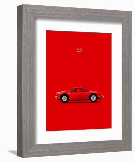 Ferrari Dino 246GT 69 Red-Mark Rogan-Framed Art Print