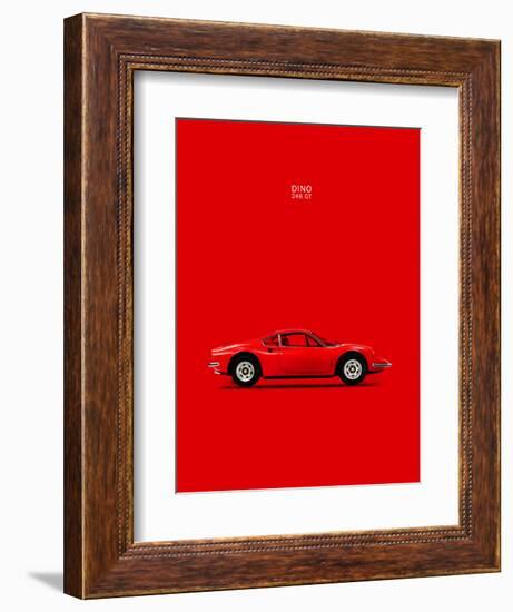 Ferrari Dino 246GT 69 Red-Mark Rogan-Framed Art Print