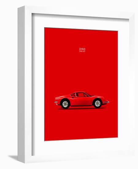 Ferrari Dino 246GT 69 Red-Mark Rogan-Framed Art Print