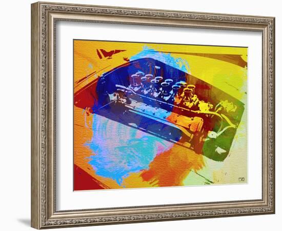 Ferrari Engine Watercolor-NaxArt-Framed Art Print