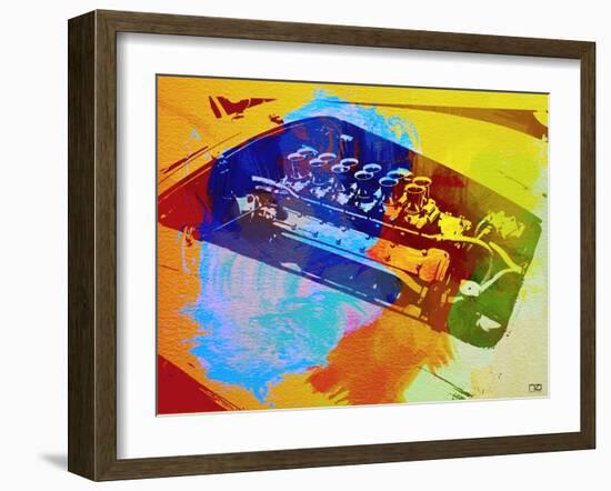 Ferrari Engine Watercolor-NaxArt-Framed Art Print