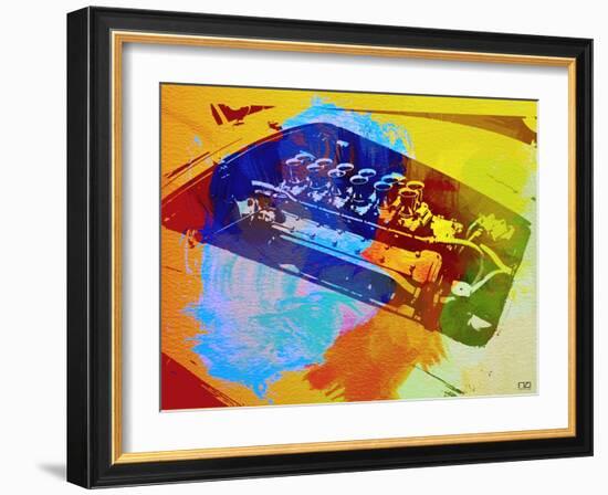 Ferrari Engine Watercolor-NaxArt-Framed Art Print