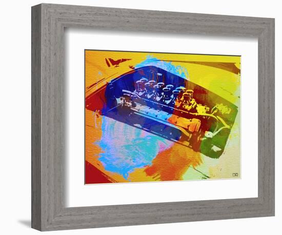 Ferrari Engine Watercolor-NaxArt-Framed Art Print