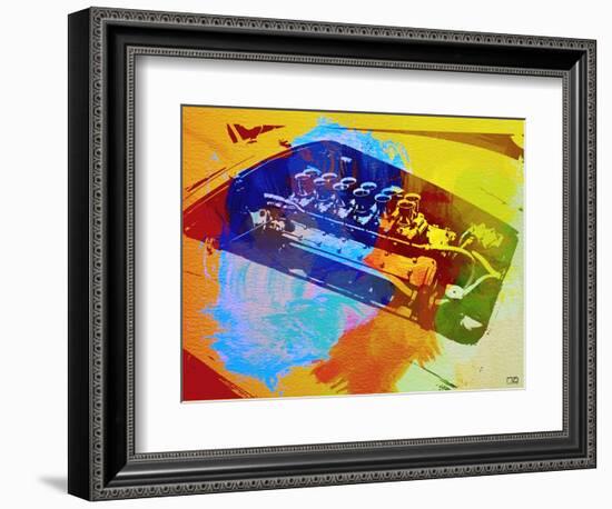 Ferrari Engine Watercolor-NaxArt-Framed Art Print