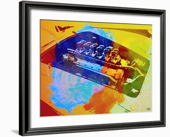 Ferrari Engine Watercolor-NaxArt-Framed Art Print