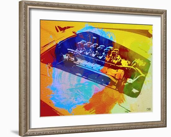 Ferrari Engine Watercolor-NaxArt-Framed Art Print