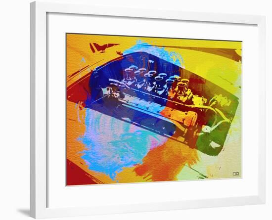 Ferrari Engine Watercolor-NaxArt-Framed Art Print