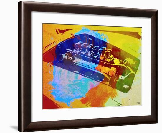 Ferrari Engine Watercolor-NaxArt-Framed Art Print