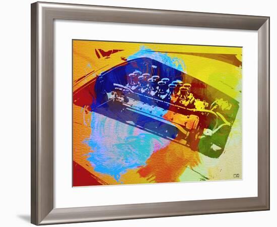 Ferrari Engine Watercolor-NaxArt-Framed Art Print