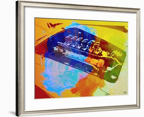 Ferrari Engine Watercolor-NaxArt-Framed Art Print