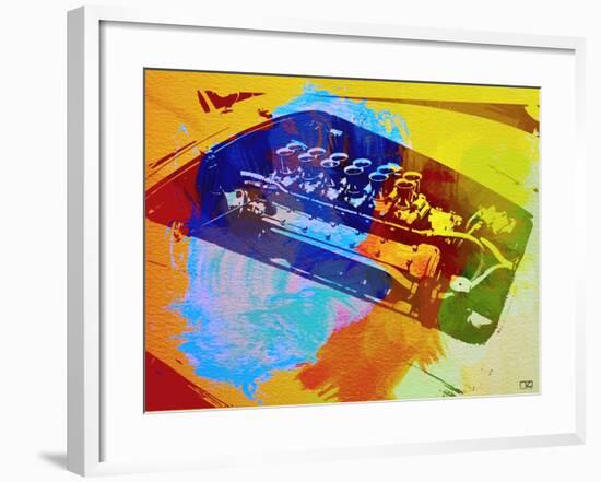 Ferrari Engine Watercolor-NaxArt-Framed Art Print