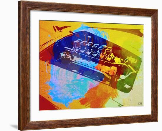 Ferrari Engine Watercolor-NaxArt-Framed Art Print