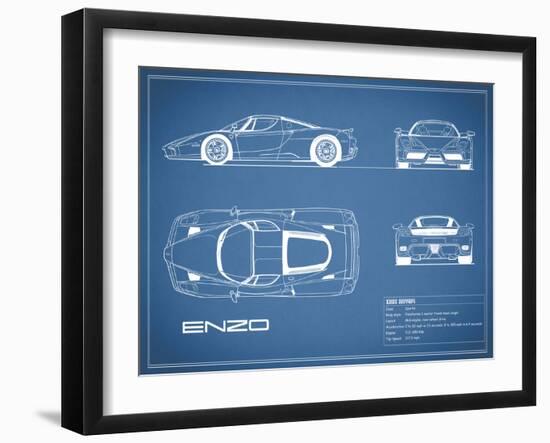 Ferrari Enzo-Blue-Mark Rogan-Framed Art Print