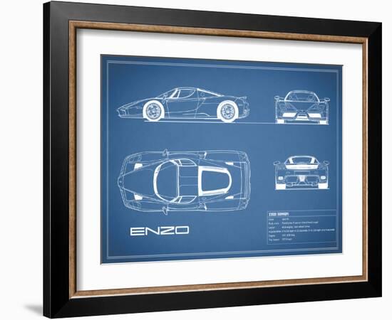 Ferrari Enzo-Blue-Mark Rogan-Framed Art Print