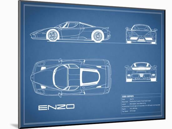 Ferrari Enzo-Blue-Mark Rogan-Mounted Art Print