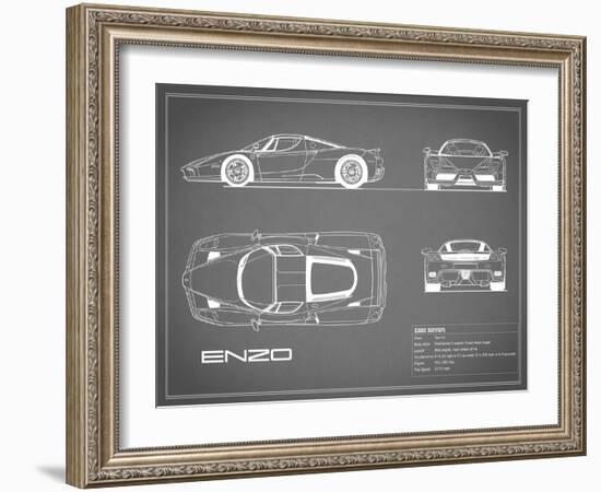 Ferrari Enzo-Grey-Mark Rogan-Framed Art Print