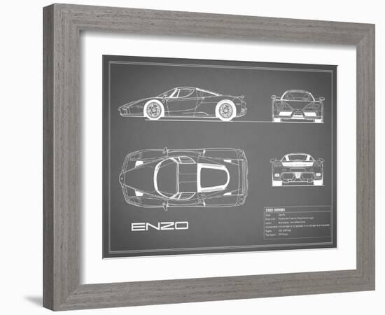 Ferrari Enzo-Grey-Mark Rogan-Framed Art Print