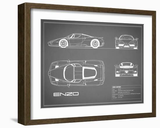 Ferrari Enzo-Grey-Mark Rogan-Framed Art Print