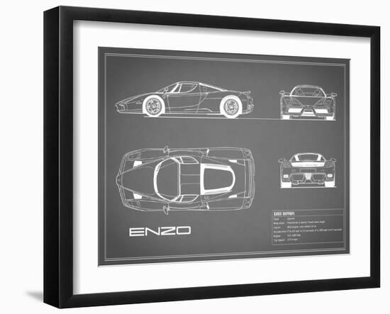 Ferrari Enzo-Grey-Mark Rogan-Framed Art Print