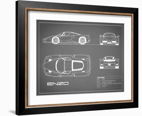 Ferrari Enzo-Grey-Mark Rogan-Framed Art Print