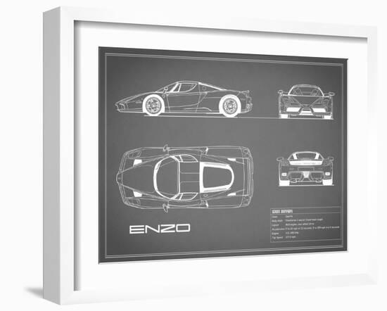 Ferrari Enzo-Grey-Mark Rogan-Framed Art Print