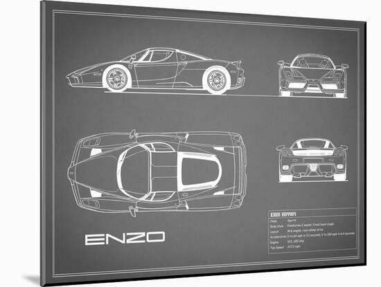 Ferrari Enzo-Grey-Mark Rogan-Mounted Art Print