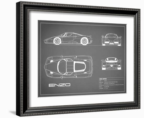 Ferrari Enzo-Grey-Mark Rogan-Framed Art Print