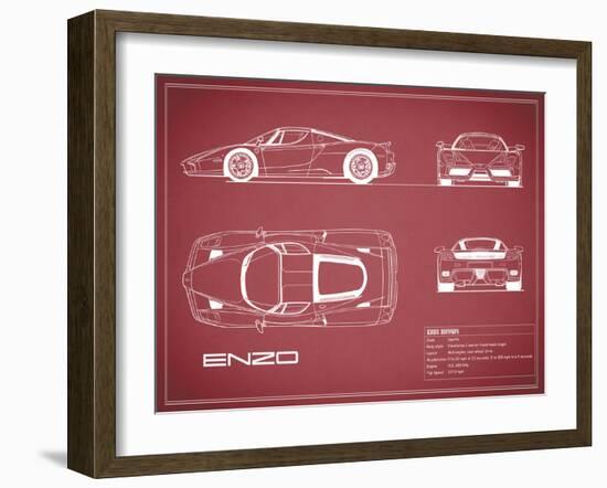 Ferrari Enzo-Maroon-Mark Rogan-Framed Art Print