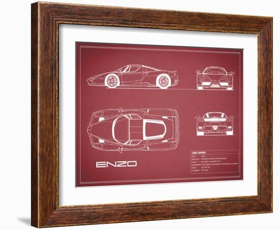 Ferrari Enzo-Maroon-Mark Rogan-Framed Art Print