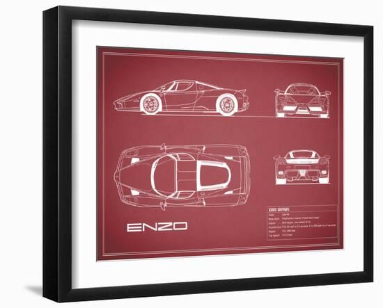 Ferrari Enzo-Maroon-Mark Rogan-Framed Art Print