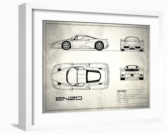 Ferrari Enzo White-Mark Rogan-Framed Art Print