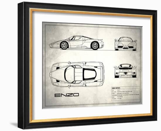 Ferrari Enzo White-Mark Rogan-Framed Art Print