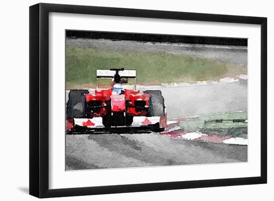 Ferrari F1 on Track Watercolor-NaxArt-Framed Premium Giclee Print