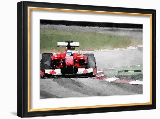 Ferrari F1 on Track Watercolor-NaxArt-Framed Premium Giclee Print