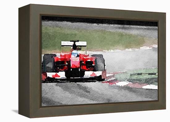 Ferrari F1 on Track Watercolor-NaxArt-Framed Stretched Canvas