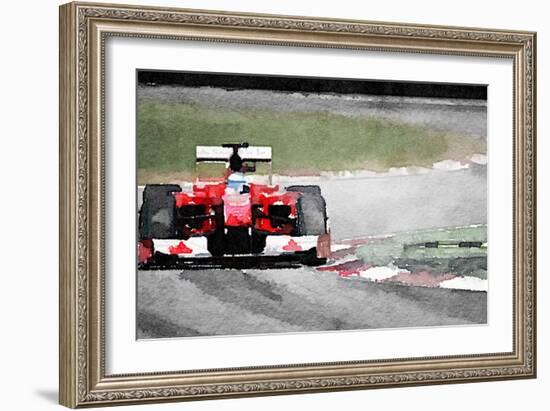 Ferrari F1 on Track Watercolor-NaxArt-Framed Art Print