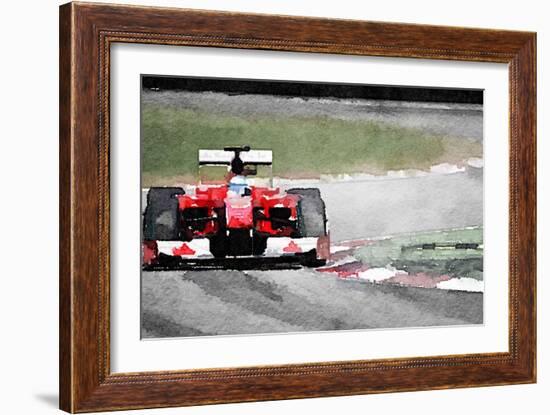 Ferrari F1 on Track Watercolor-NaxArt-Framed Art Print