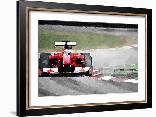 Ferrari F1 on Track Watercolor-NaxArt-Framed Art Print