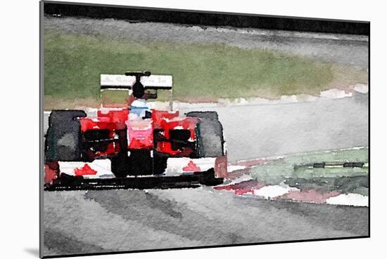 Ferrari F1 on Track Watercolor-NaxArt-Mounted Art Print