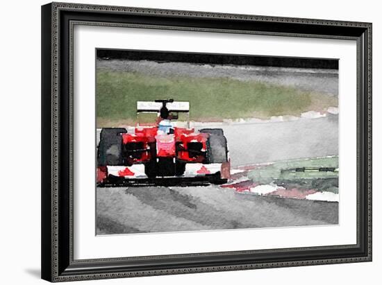 Ferrari F1 on Track Watercolor-NaxArt-Framed Art Print