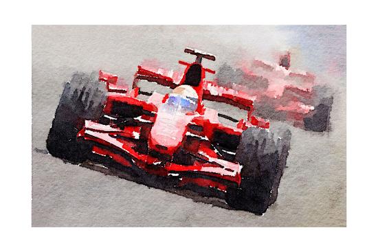 Ferrari F1 Race Watercolor Art Print Naxart Art Com
